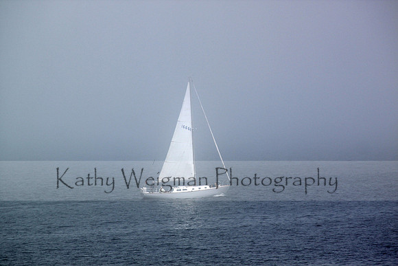 Sailboat in Fog