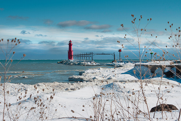 Algoma Lighthouse in Snow