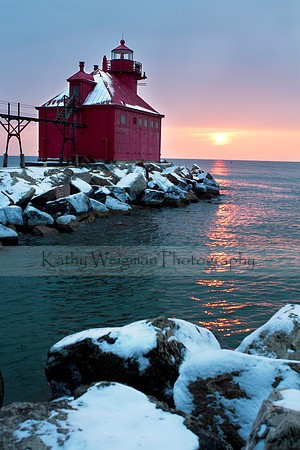 Sturgeon Bay Lighthouse at Sunrise - vertical