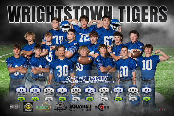 Wrightstown FB Poster 2023 with sponsors